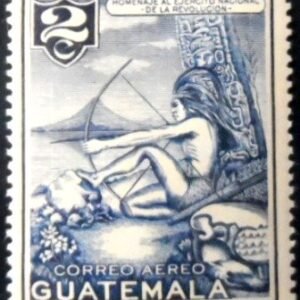 Selo postal da Guatemala de 1954 Indian 2 N
