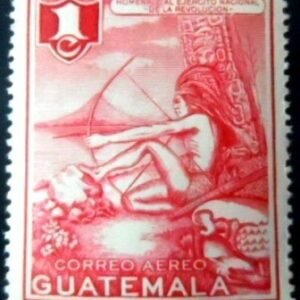Selo postal da Guatemala de 1954 Indian 1 N