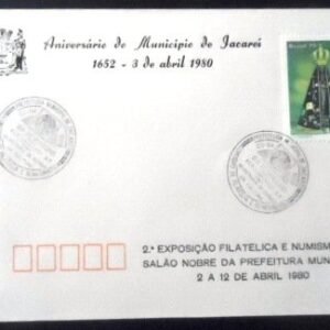 Envelope Comemorativo de 1980 Aniversário de Jacareí