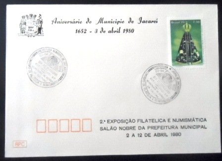 Envelope Comemorativo de 1980 Aniversário de Jacareí