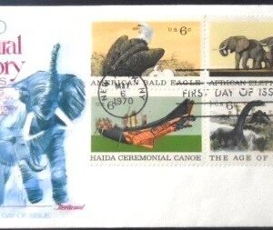 Envelope de 1º Dia de Circulação dos Estados Unidos de 1970 Natural History Issue