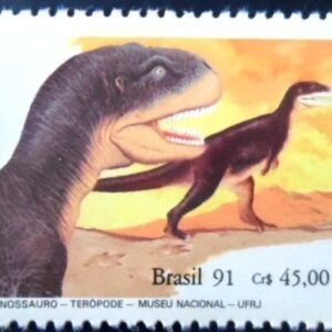 Selo postal do Brasil de 1991 Terópode M