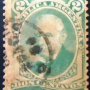 Selo postal da Argentina de 1877Vicente López y Planes 2 U sev