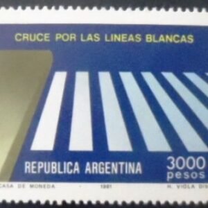 Selo postal da Argentina de 1981 Cross at the crosswalk M