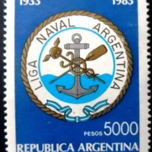 Selo postal da Argentina de 1983 50 years of Liga Naval M