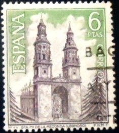 Selo postal da Espanha de 1969 Church of Santa María of the Redonda U