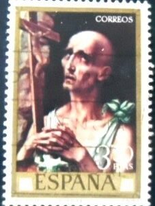 Selo postal da Espanha de 1970 St Jerome U