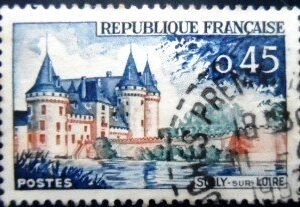 Selo postal da França de 1961 Sully sur Loire U