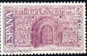 Selo postal da Espanha de 1970 Roman Portal U