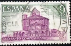 Selo postal da Espanha de 1971 Roman Church of Eunate U