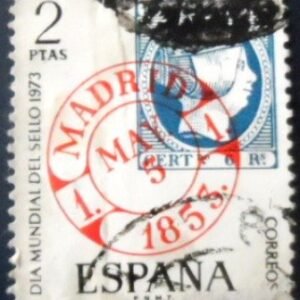 Selo postal da Espanha de 1973 World Stamp Day U