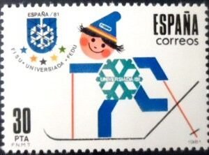Selo postal da Espanha de 1981 Winter Universiada 81 M