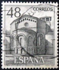 Selo postal da Espanha de 1987 Monastery of Sant Joan de les Abadesses U
