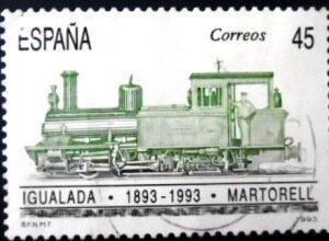 Selo postal da Espanha de 1993 Igualada- Martorell Railway U