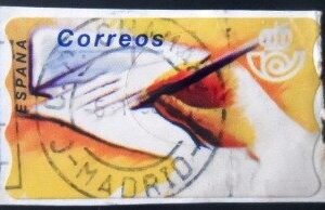 Selo postal da Espanha de 1995 Letter Writing U