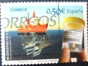 Selo postal da Espanha de 2011 Biodiversity and Oceanography U
