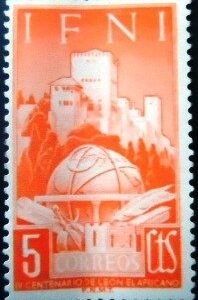 Selo postal de IFNI de 1952 Moorish geographer León the Africanu M