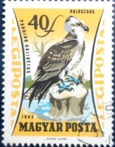 Selo postal da Hungria de 1962 Osprey U