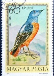 Selo postal da Hungria de 1973 Common Rock NCC