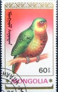 Selo postal da Mongólia de 1990 Kakapo MCC
