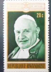 Selo postal da Ruanda de 1970 Pope John XXIII N