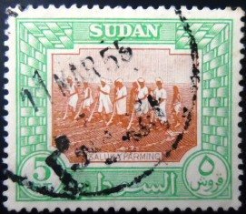 Selo postal do Sudão de 1931 Saluka Farming 5 U