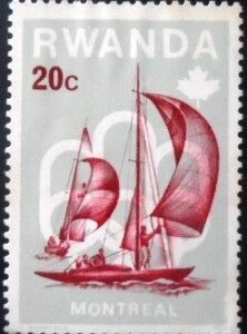 Selo postal de Ruanda de 1976 Sailing N A