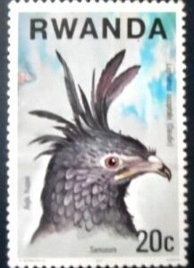 Selo postal de Ruanda de 1977 Long-crested Eagle U
