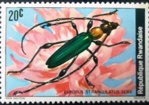 Selo postal de Ruanda de 1978  Longhorn Beetle N