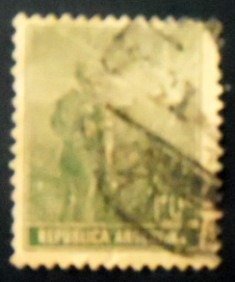 Selo postal da Argentina de 1912 Agricultural Worker 10 U sev