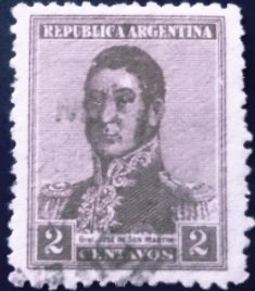 Selo postal da Argentina de 1917 José Francisco de San Martín 2 U sev