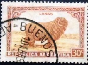 Selo postal da Argentina de 1936 Merino Sheep U sev