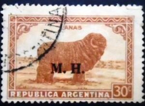 Selo postal da Argentina de 1936 Ministry of Finance 30 MH