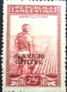 Selo postal da Argentina de 1937 Agriculture ovpt.