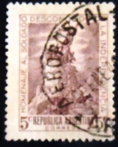 Selo postal da Argentina de 1946 Monument to unknown soldier U