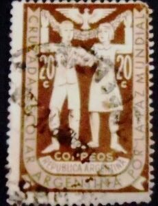 Selo postal da Argentina de 1947 Child pair U sev