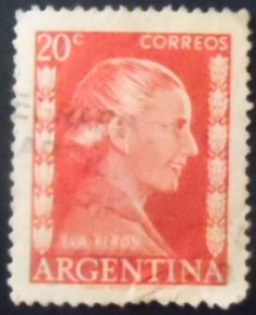 Selo postal da Argentina de 1952 Eva Perón 20 U