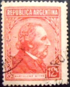 Selo postal da Argentina de 1939 Bartolomé Mitre U sev