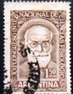 Selo postal da Argentina de 1959 Ivan P. Pavlov U