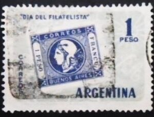 Selo postal da Argentina de 1959 Philatelist Day N