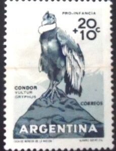 Selo postal da Argentina de 1960 Andean Condor U