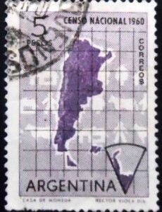 Selo postal da Argentina de 1960 National Census U