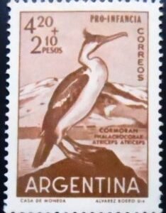 Selo postal da Argentina de 1961 Imperial Shag N