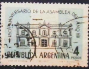 Selo postal da Argentina de 1963 National Assembly U