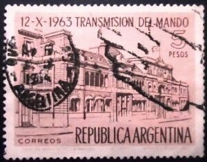 Selo postal da Argentina de 1963 Government House in Buenos Aires U