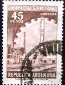 Selo postal da Argentina de 1966 Industry 45 U sev