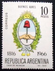 Selo postal da Argentina de 1966 Buenos Aires M