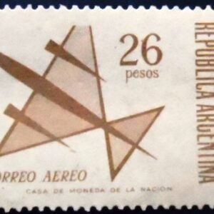 Selo postal da Argentina de 1967 Stylized aircraft 26 M