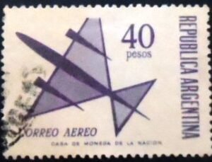 Selo postal da Argentina de 1967 Stylized aircraft 40 U