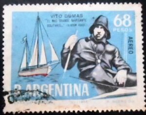 Selo postal da Argentina de 1968 Vito Dumas U